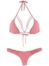 Amir Slama Straps Triangle Bikini Set In Pink