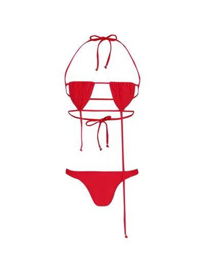 Amir Slama String-detail Bikini Set In Red