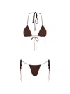 Amir Slama String-straps Bikini Set In Brown