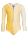 Amir Slama Stripe Long-sleeve Swimsuit In Multi