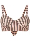 Amir Slama Stripe-print Bustier Top In Multicolour