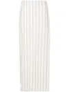 Amir Slama Stripe-print Maxi Skirt In White