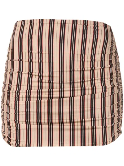 Amir Slama Stripe-print Mini Skirt In Multicolour