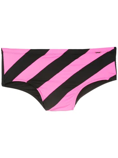 Amir Slama Gestreifte Badehose In Black