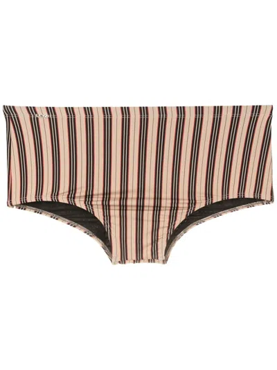 Amir Slama Gestreifte Badehose In Brown