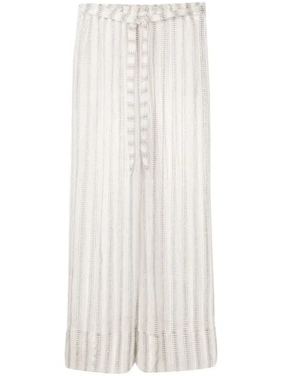 Amir Slama Stripe-print Tie-waist Palazzo Pants In White