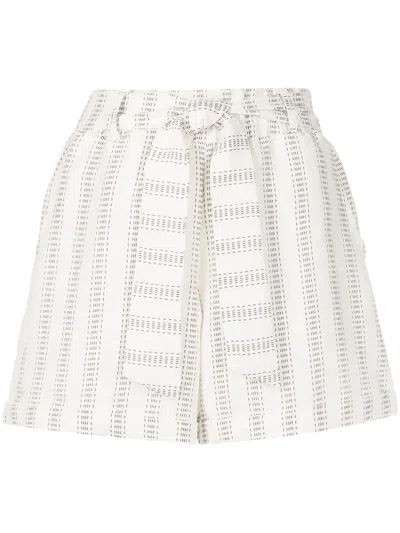 Amir Slama Stripe-print Tie-waist Shorts In White