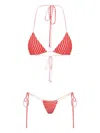 Amir Slama Striped Bikini In Red