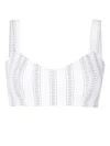 Amir Slama Striped Bikini Top In White