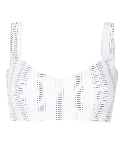 Amir Slama Striped Bikini Top In White