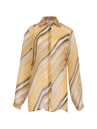 Amir Slama Striped Buttoned Shirt In Yellow