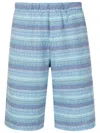 Amir Slama Stripe-pattern Cotton Shorts In Blue