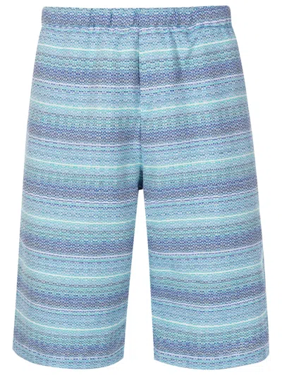 Amir Slama Stripe-pattern Cotton Shorts In Blue