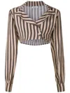 Amir Slama Striped Cropped Blouse In Mehrfarbig