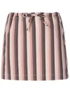 Amir Slama Striped Drawstring-waist Miniskirt In Neutrals