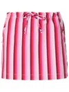 Amir Slama Striped Drawstring-waist Miniskirt In Pink