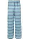 Amir Slama Striped Jacquard Trousers In Blue