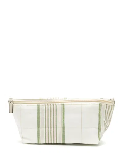 Amir Slama Striped Make Up Bag In Neutrals