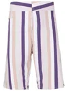 Amir Slama Striped Mid-rise Bermuda Shorts In Neutrals
