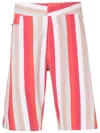 Amir Slama Striped Mid-rise Bermuda Shorts In Orange