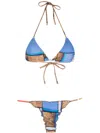 Amir Slama Striped Print Eco Bikini Set In Blue