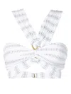 Amir Slama Striped Ring-detail Bikini Top In White