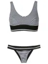Amir Slama Striped Scoop-neck Bikini In Black