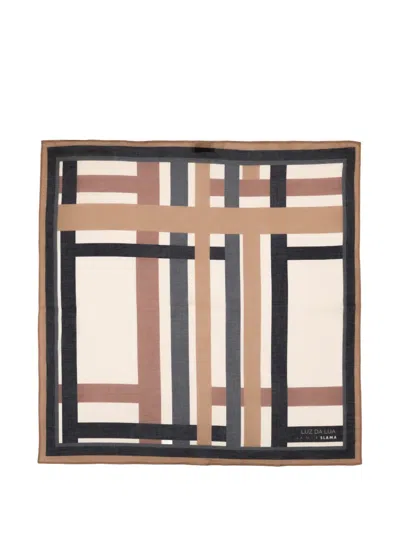 Amir Slama Striped Skirt In Brown