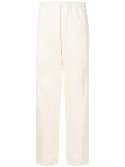 Amir Slama Striped Cotton Straight-leg Trousers In Neutrals