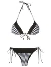 Amir Slama Striped Triangle-cup Bikini In Black