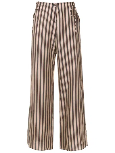 Amir Slama Striped Wide-leg Trousers In Neutral