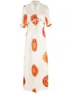 Amir Slama Silk Long Shirt Dress In White