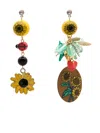 Amir Slama Sunflower-motif Drop Earrings In Multi
