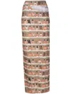 Amir Slama Swimmer-print Cut-out Maxi Skirt In Green