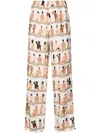 Amir Slama Swimmer-print Straight-leg Trousers In Neutrals