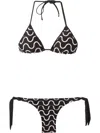 Amir Slama Swirl-pattern Two-piece Bikini Set In Black