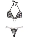 Amir Slama Text-print Triangle Bikini In Black
