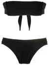 Amir Slama Textured Bandeau Bikini In Black