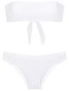 Amir Slama Textured Bandeau Bikini In White
