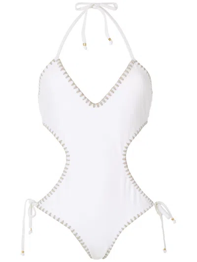 Amir Slama Tie Cut-out One-piece In White