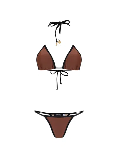 Amir Slama Tie-detail Bikini In Brown
