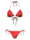 Amir Slama Tie-dye Crochet Bikini In Red