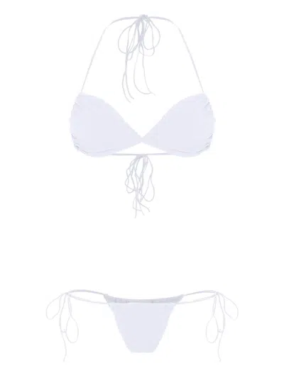 Amir Slama Tie-fastening Triangle Bikini Set In White