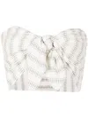 Amir Slama Tie-front Printed Strapless Top In White