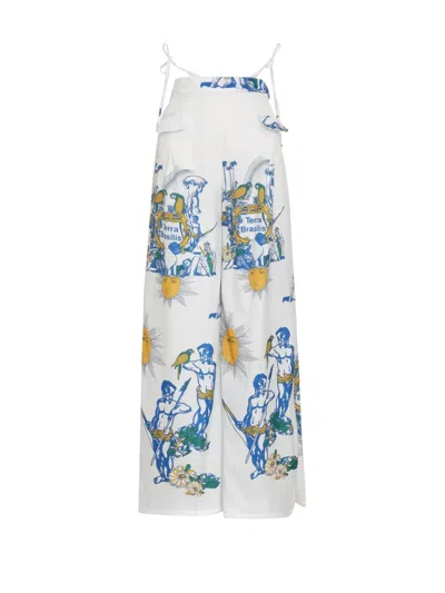 Amir Slama Tie-straps Graphic-print Trousers In White