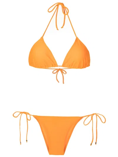 Amir Slama Triangle-cup Bikini In Orange