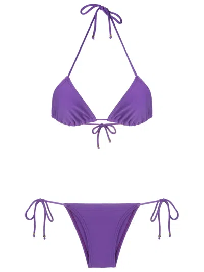 Amir Slama Triangle-cup Bikini In Purple