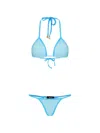 Amir Slama Triangle-design Trim Bikini In Blue