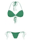 Amir Slama Triangle Tie-fastening Bikini Set In Green