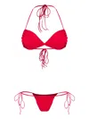 Amir Slama Triangle Tie-fastening Bikini Set In Red